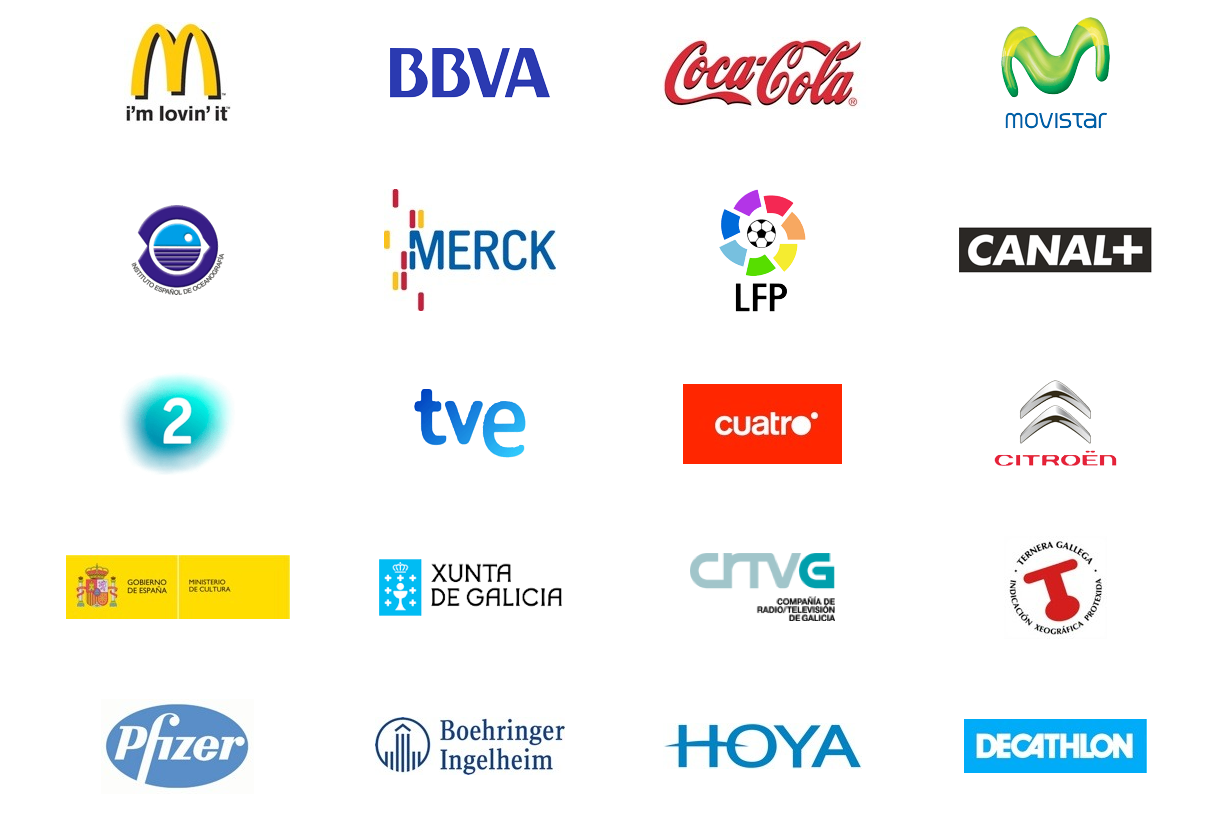 Marcas para las que ha trabajado ComunicArteGalicia, conservadas del portfolio original